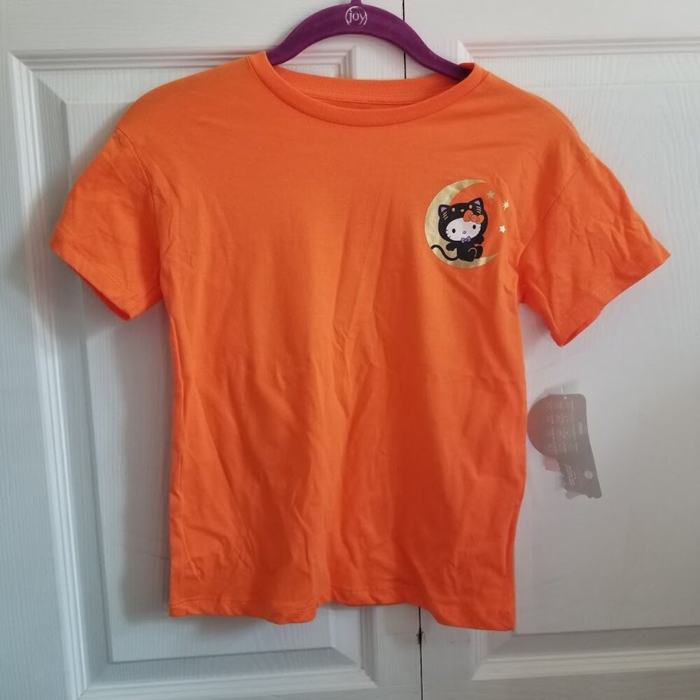 Sanrio Children's T-Shirt Small 6-7 Orange Hello Kitty My Melody Halloween New